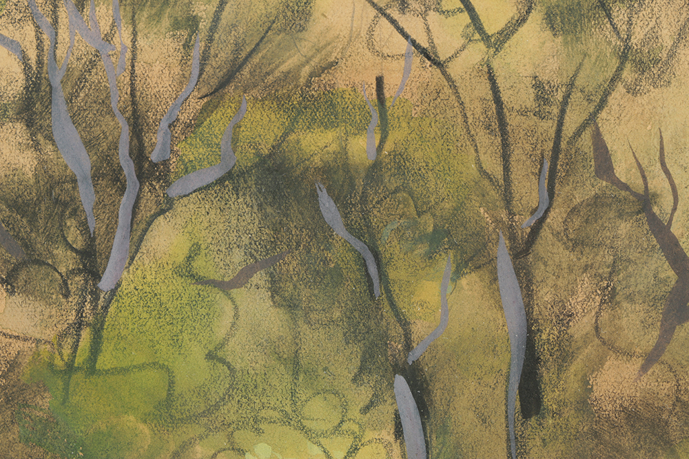 Edgar Yaeger Mixed Media Painting on Paper "Saugatuck"