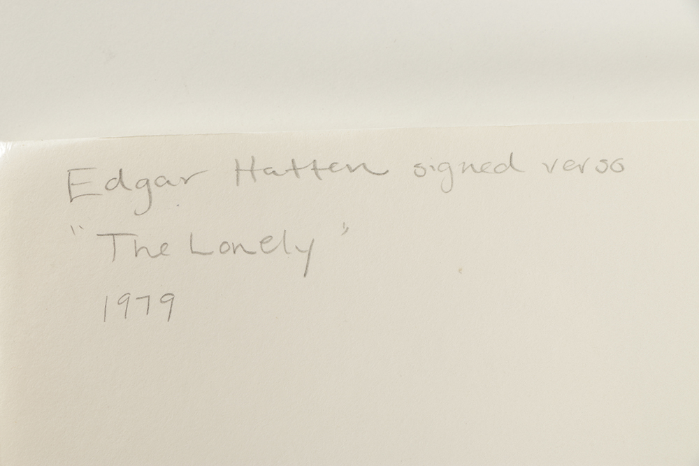 Edgar Hatten Oil Painting on Paper "The Lonely"