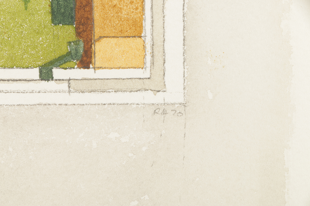 Robert Herrmann Watercolor Painting on Paper of View Through Window