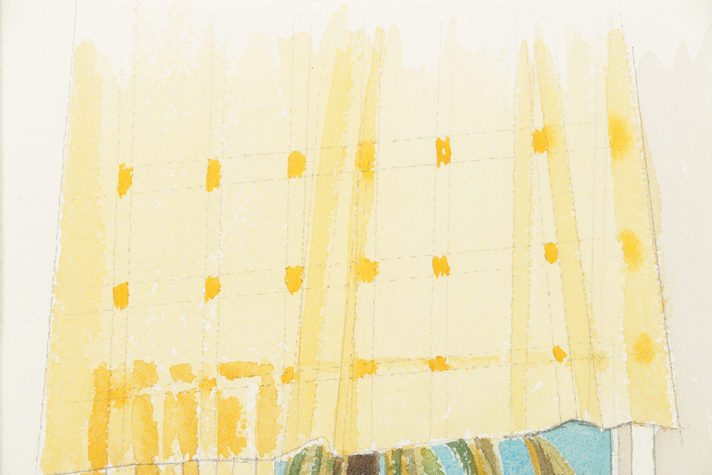 Robert Herrmann Watercolor Painting on Paper of View Through Window