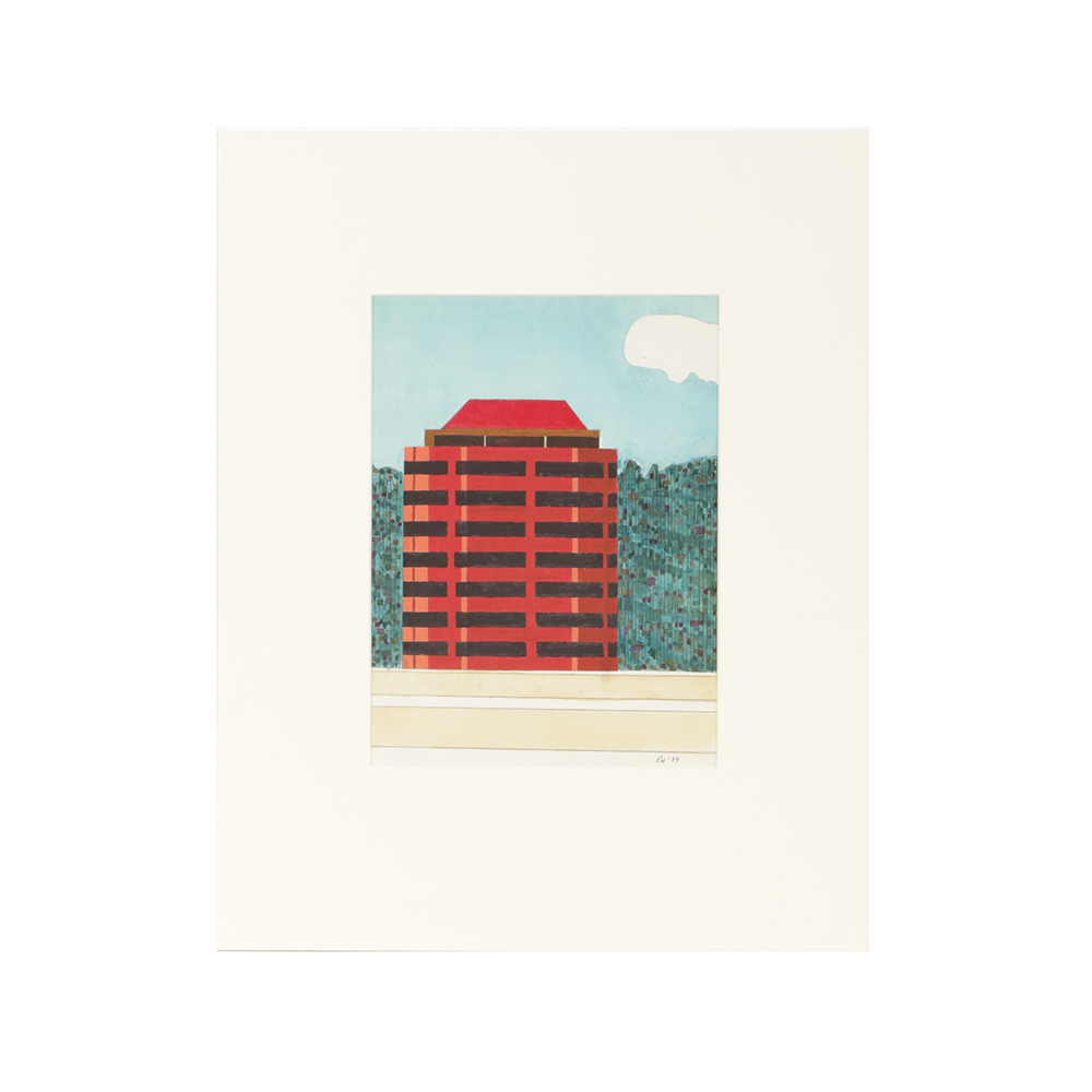 Robert Herrmann Watercolor Painting on Paper of Architectural Landscape