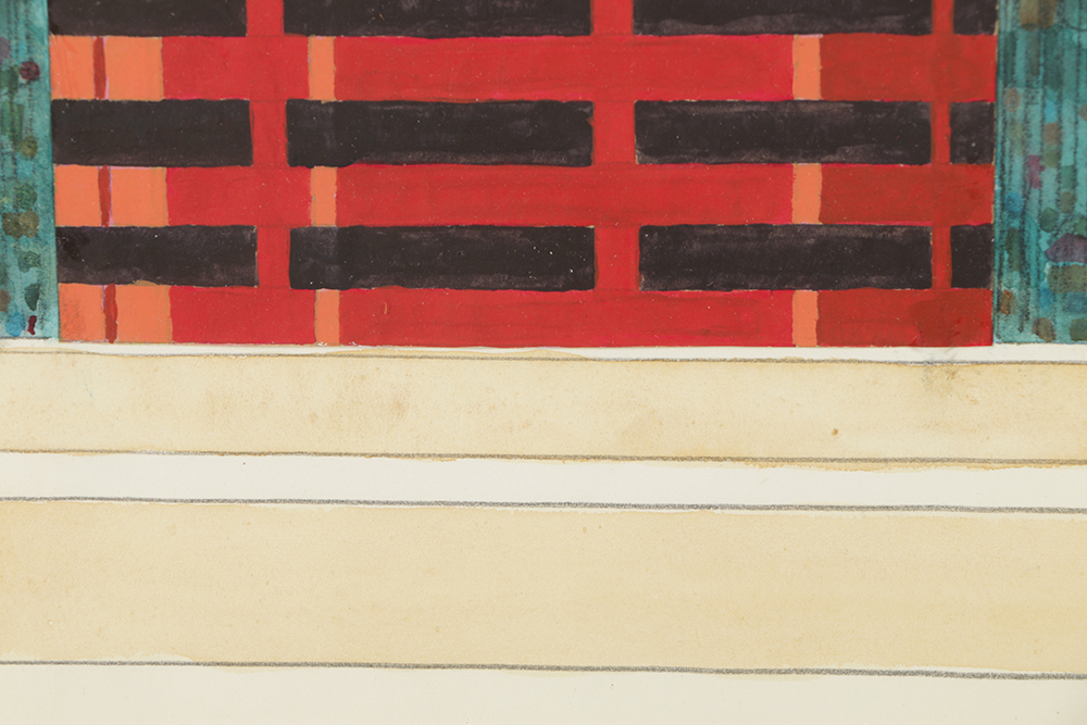 Robert Herrmann Watercolor Painting on Paper of Architectural Landscape