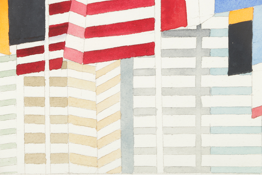 Robert Herrmann Watercolor Painting on Paper of Architectural Landscape