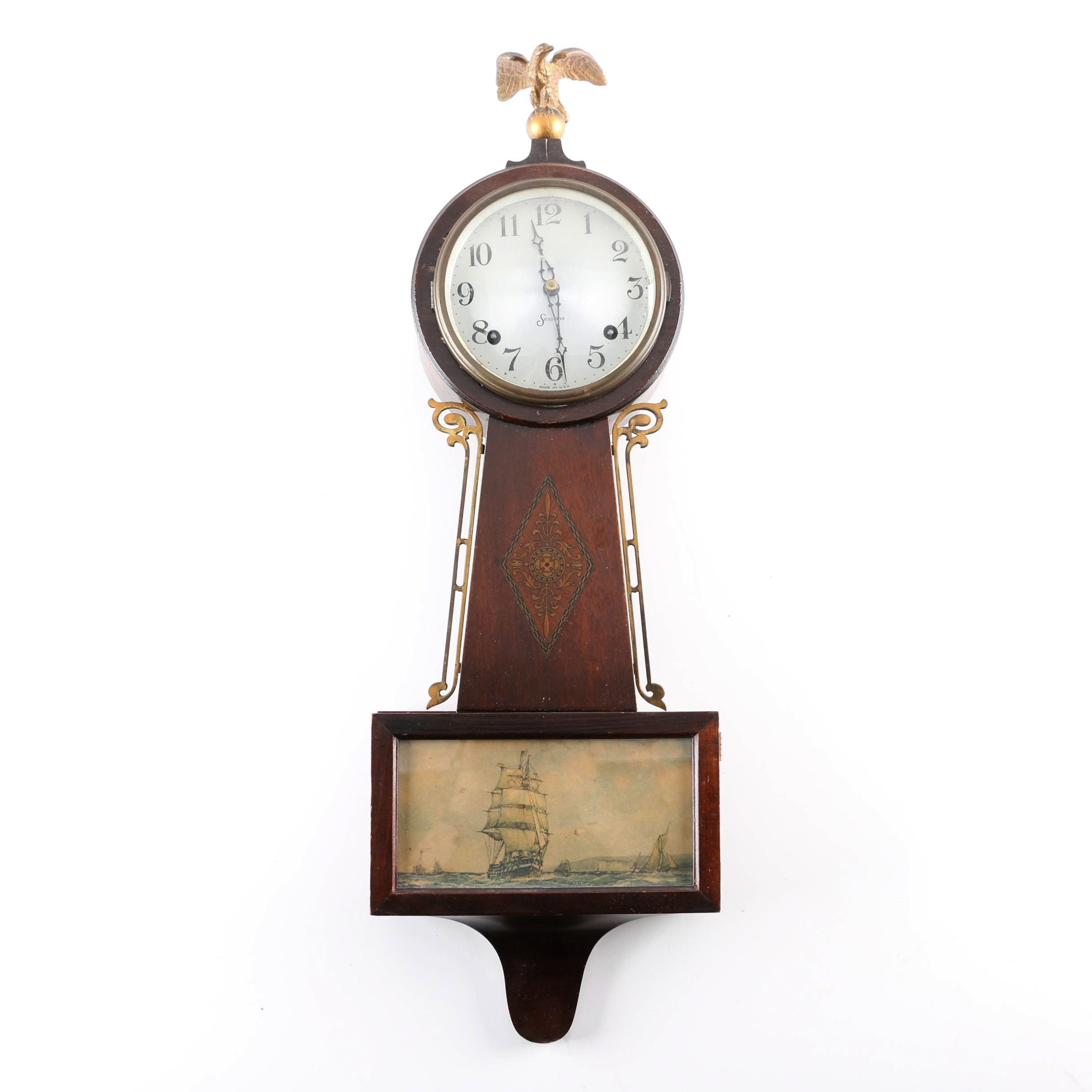 Vintage Sessions Federal Mahogany Banjo Wall Clock