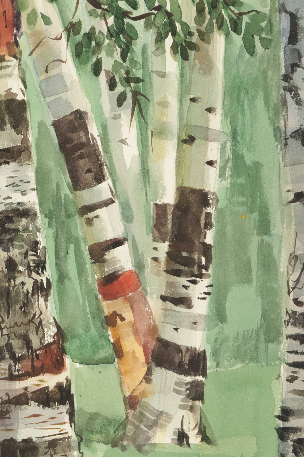 Carl Zimmerman Watercolor Painting on Paper of Forest Landscape