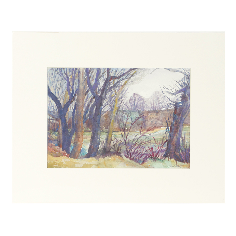 Carolyn Zimmerman Watercolor Painting on Paper "Pond Near Milford"