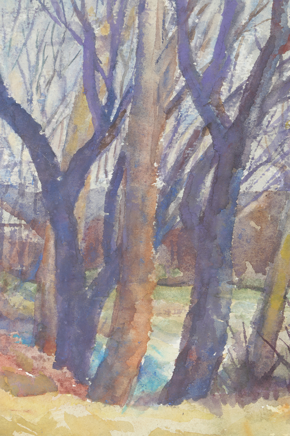 Carolyn Zimmerman Watercolor Painting on Paper "Pond Near Milford"