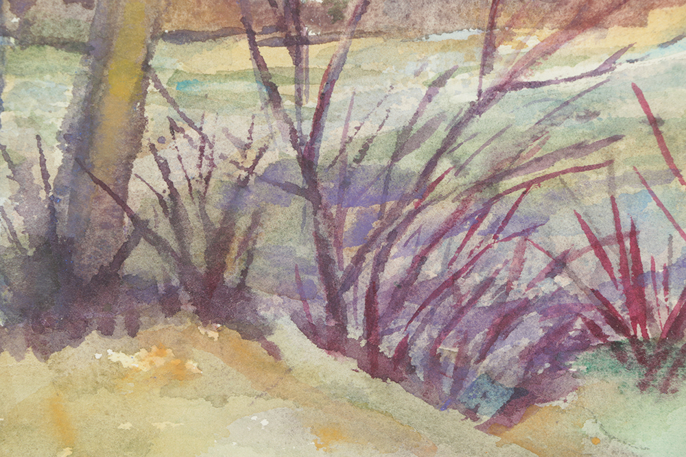 Carolyn Zimmerman Watercolor Painting on Paper "Pond Near Milford"