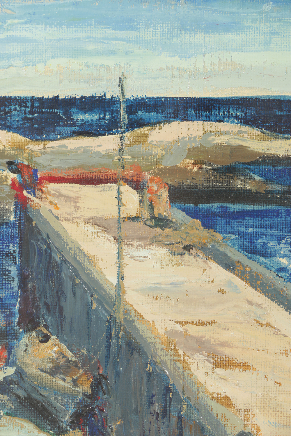 Carolyn Zimmerman Acrylic Painting on Canvas Board "Lock on the St. Lawrence"