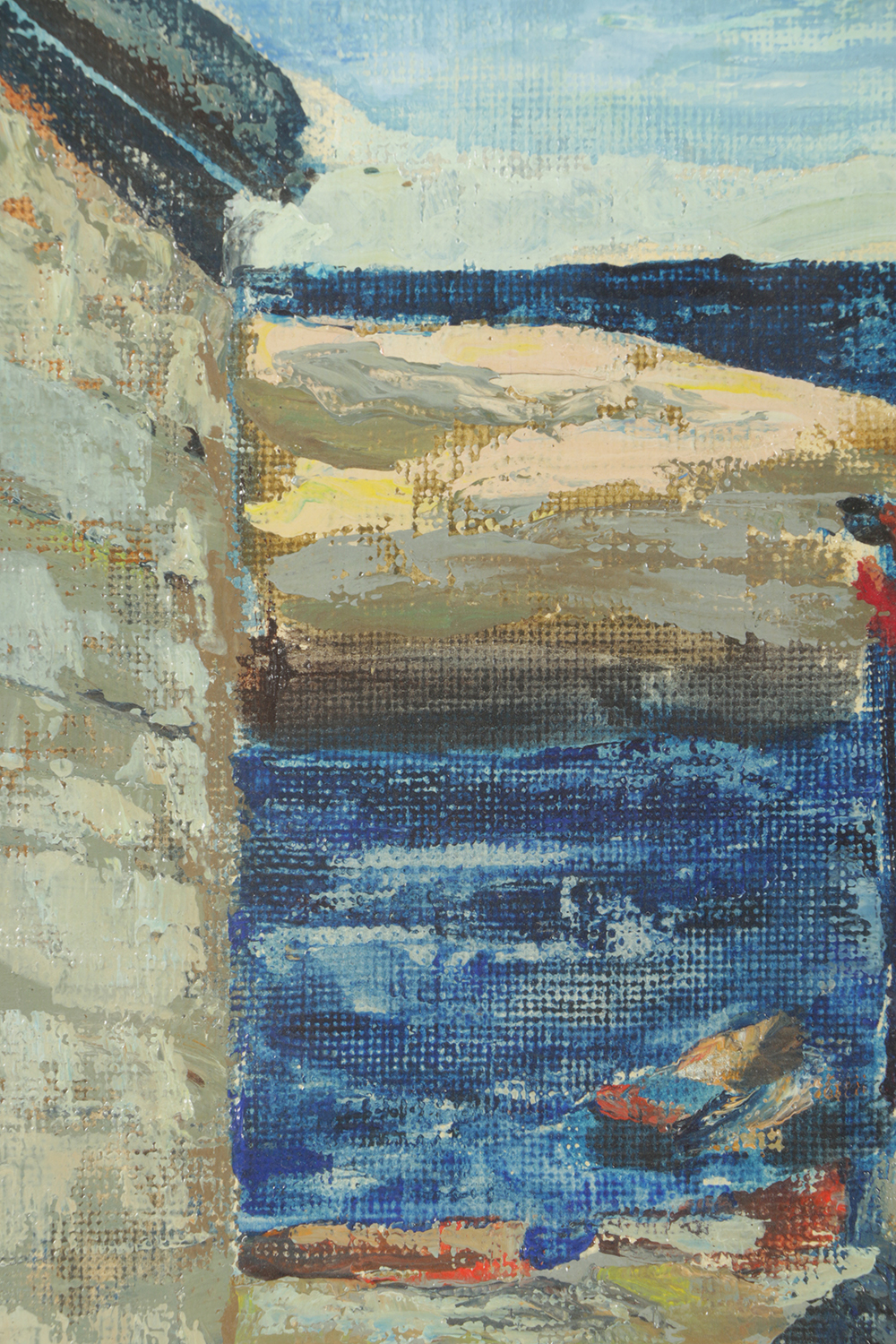 Carolyn Zimmerman Acrylic Painting on Canvas Board "Lock on the St. Lawrence"