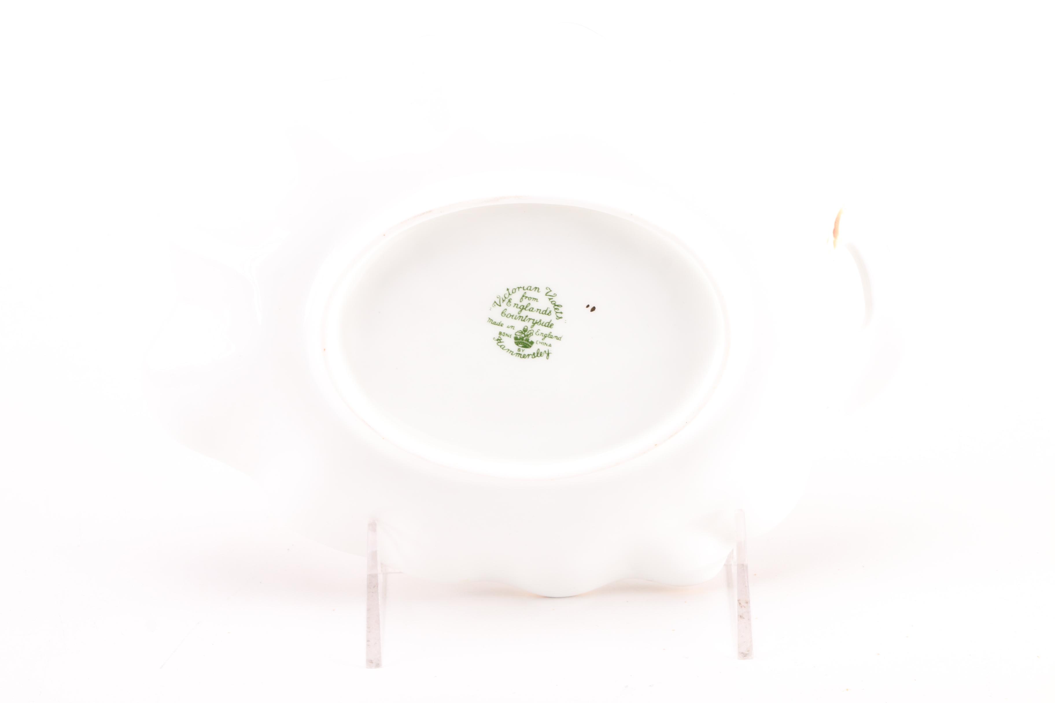 Hammersley "Victorian Violets" Bone China Platter and Oakley Teacups