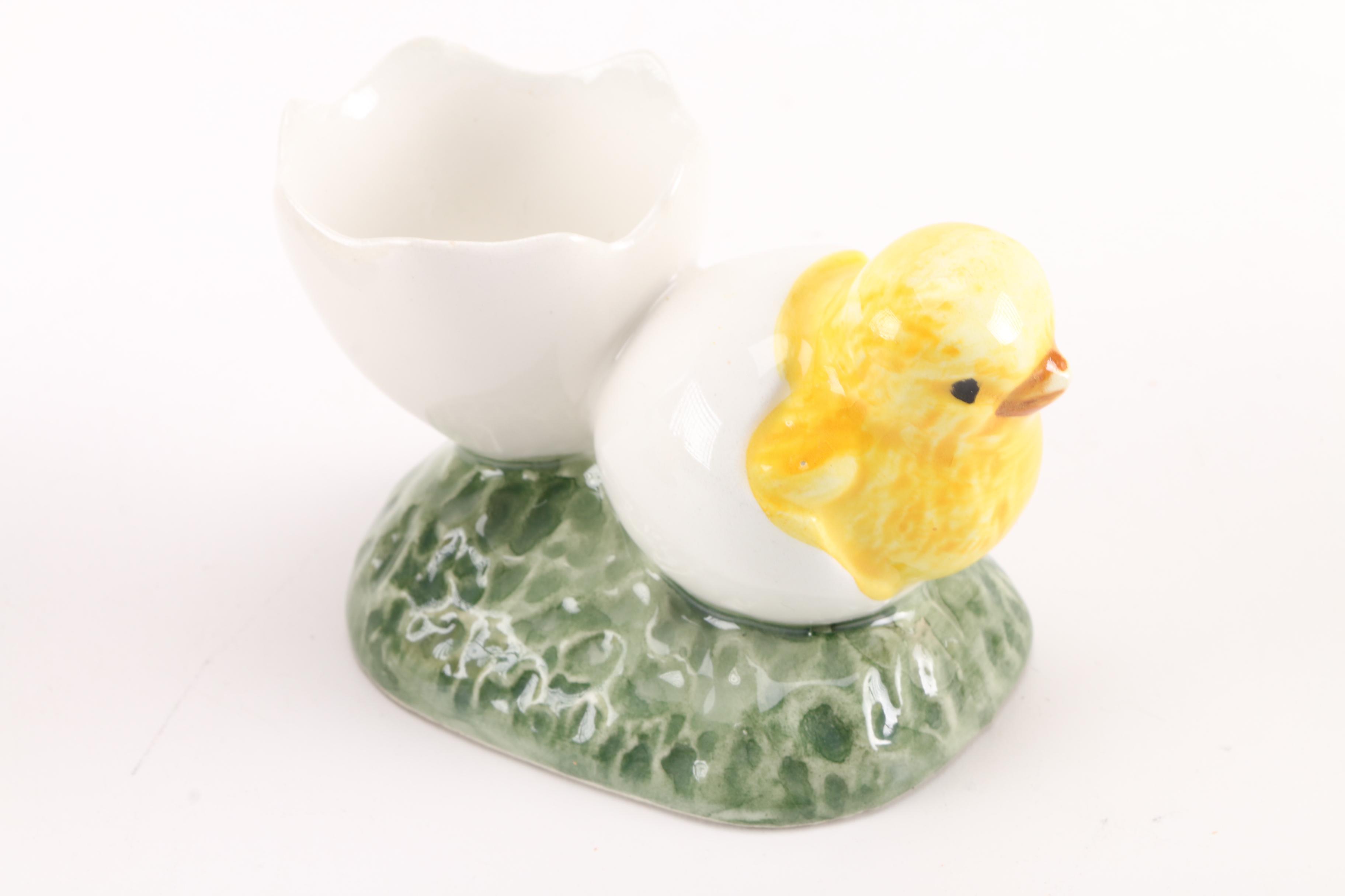 Bordalo Pinheiro Ceramic Chick Egg Cups