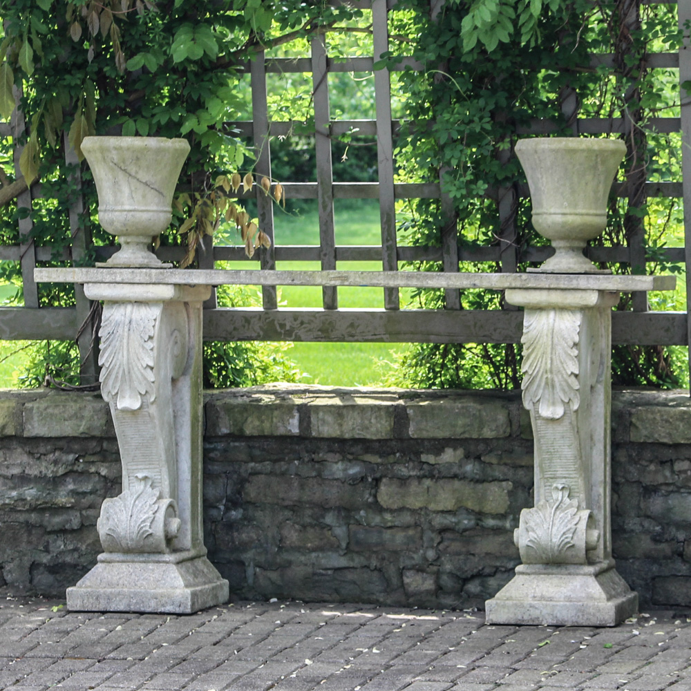 Frontgate Outdoor Concrete Console Table With Urns