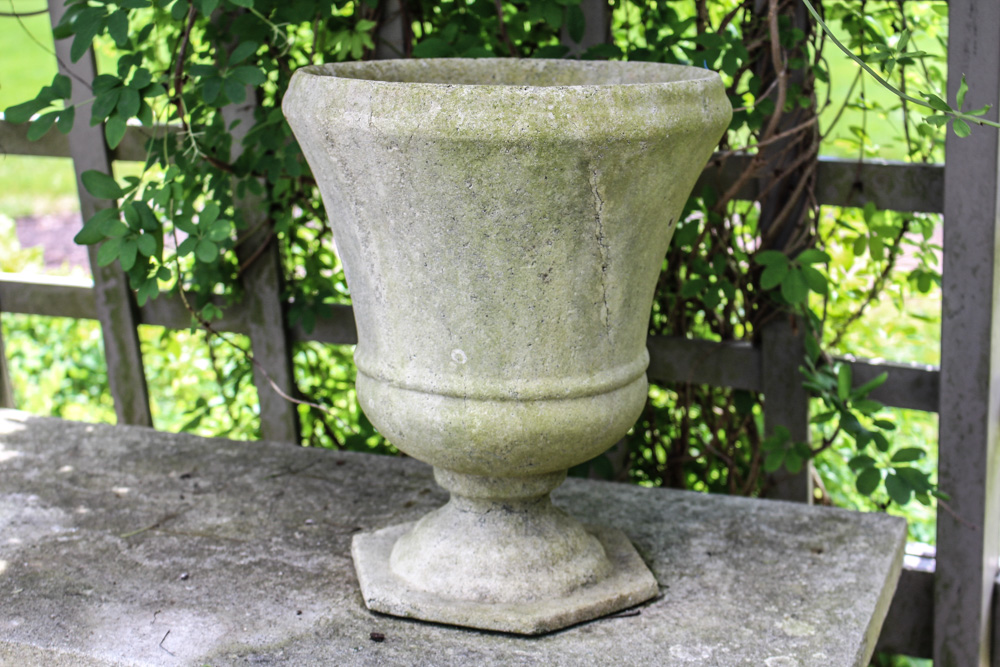 Frontgate Outdoor Concrete Console Table With Urns