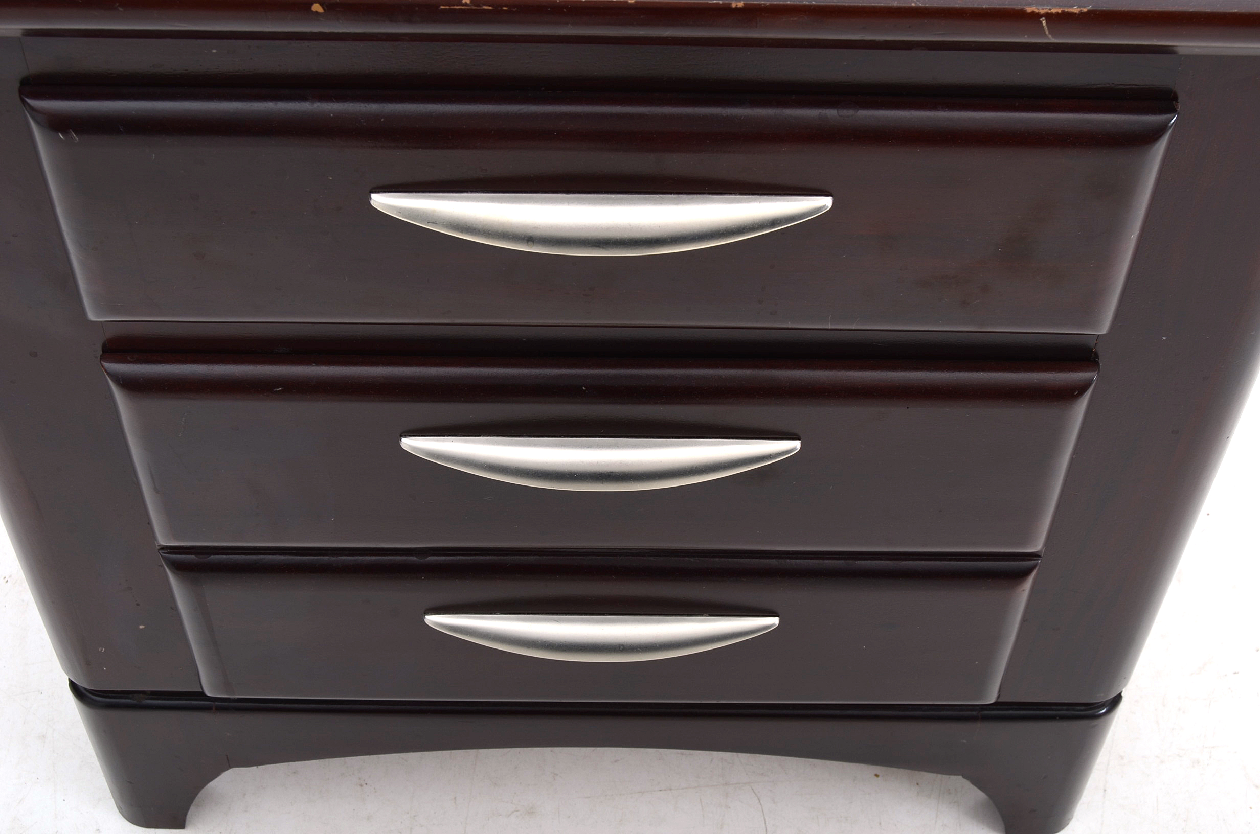 Contemporary Mahogany Finish Nightstand