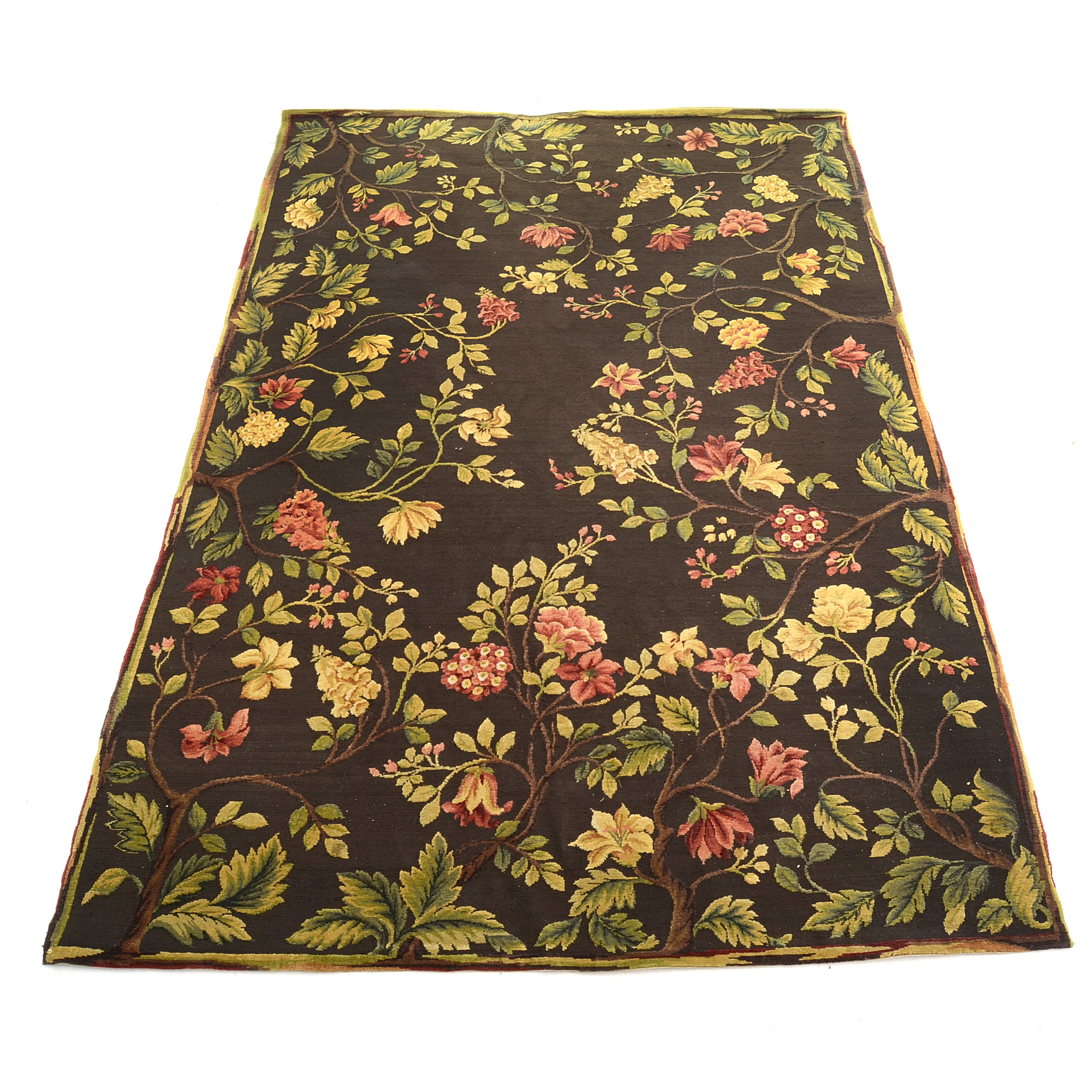 Needlepoint Style Wool Rug