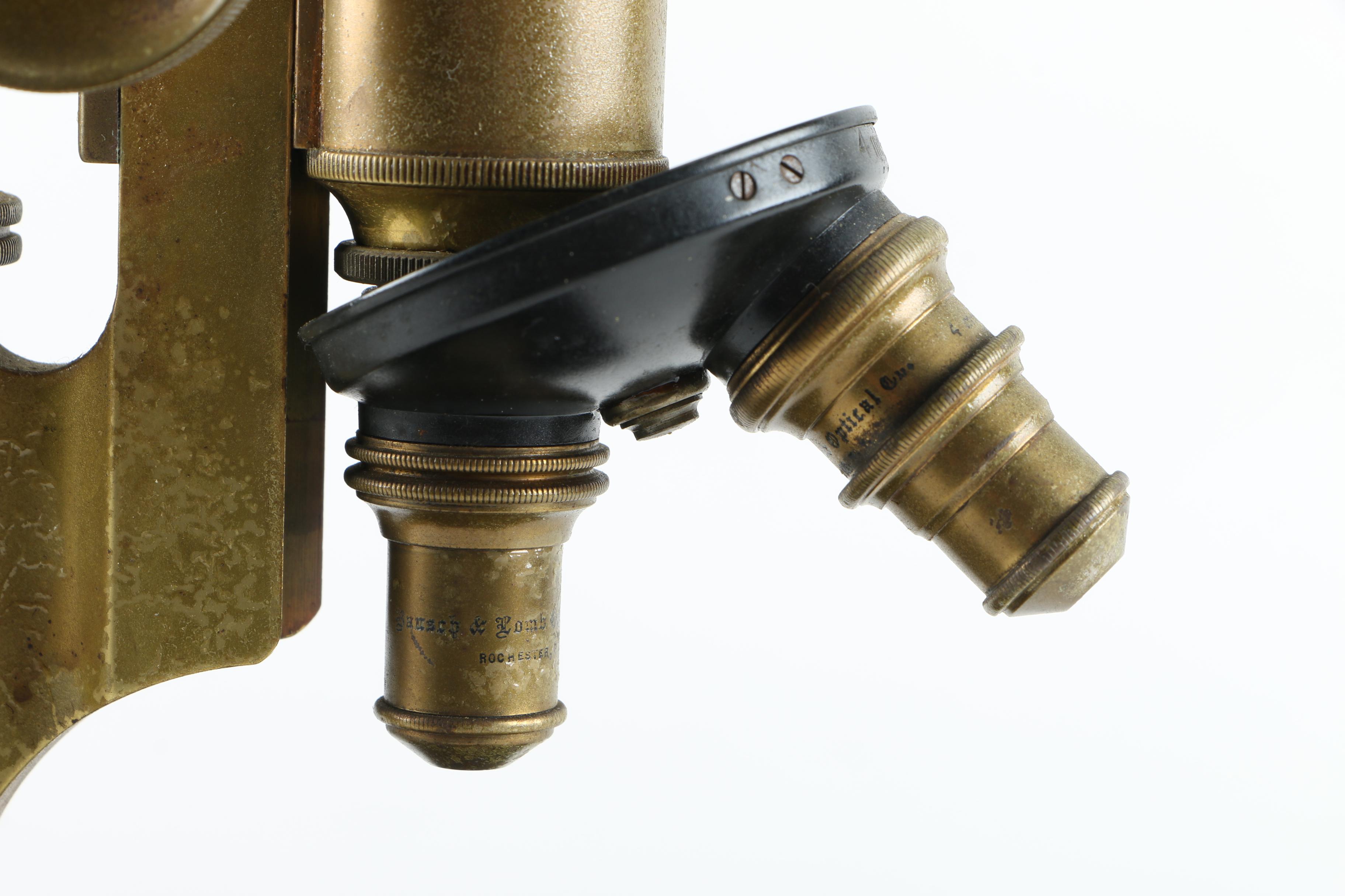 Early 20th Century Bausch & Lomb Microscope and Lenses