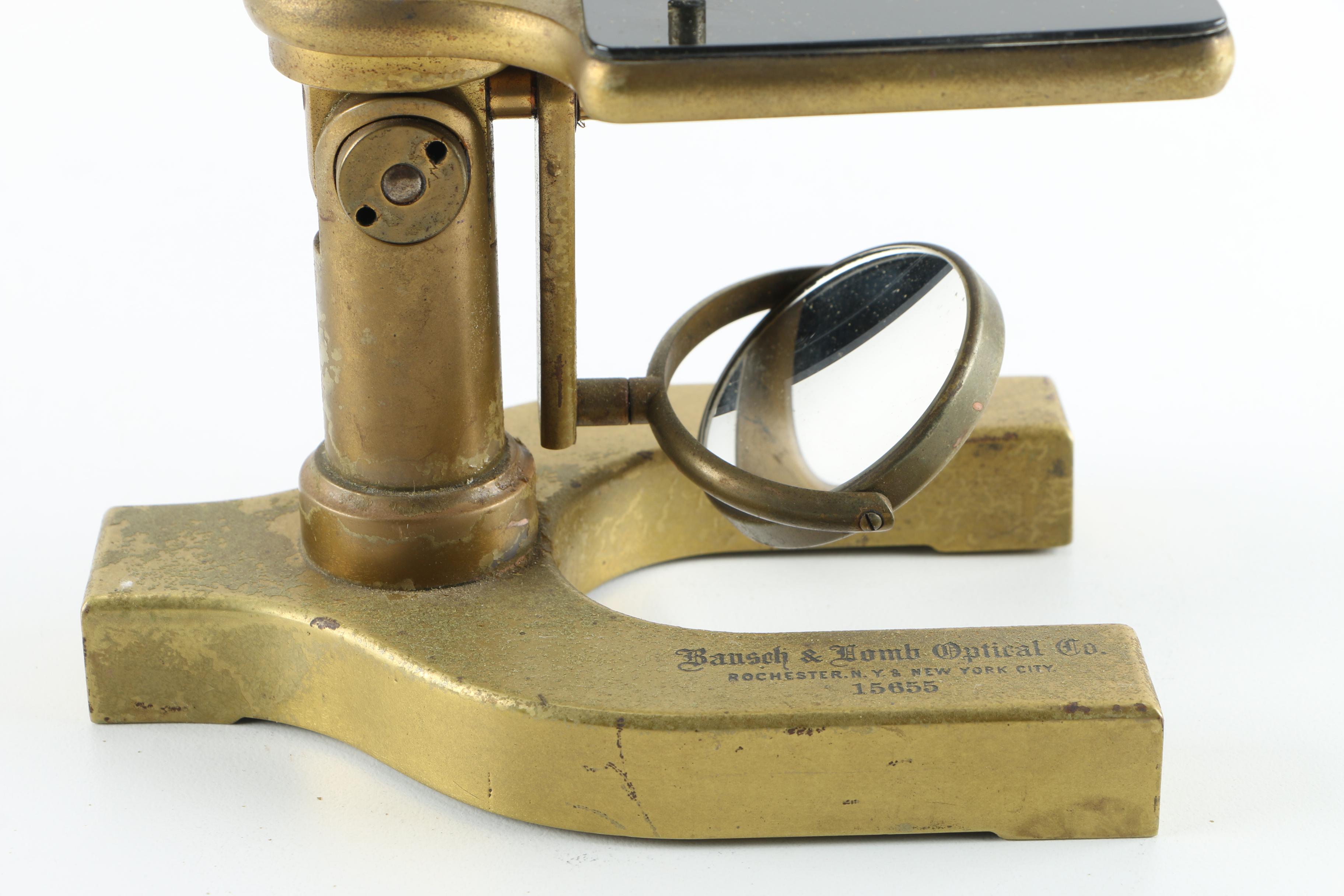 Early 20th Century Bausch & Lomb Microscope and Lenses