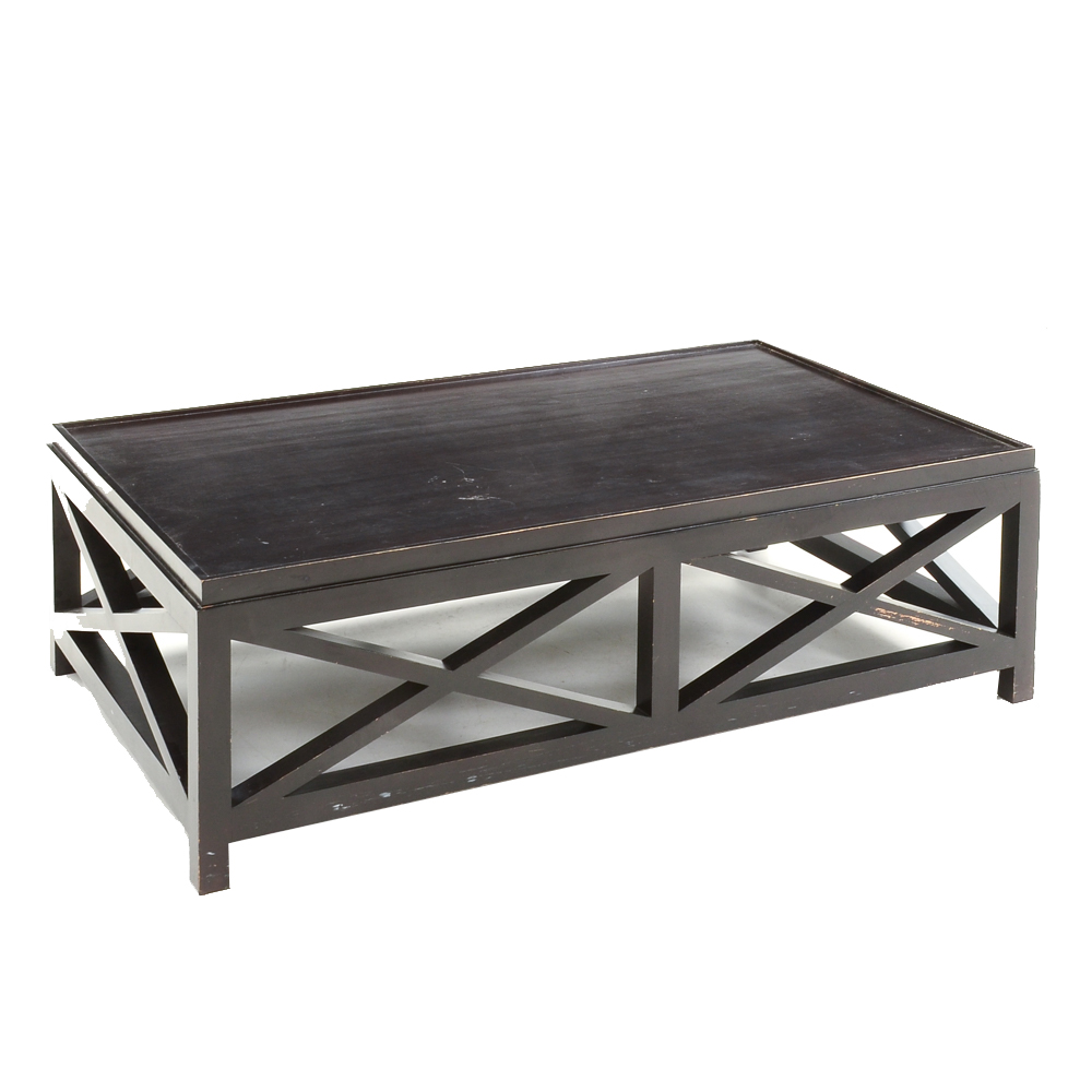 Black Painted Wood Coffee Table