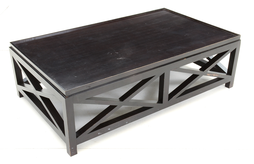 Black Painted Wood Coffee Table