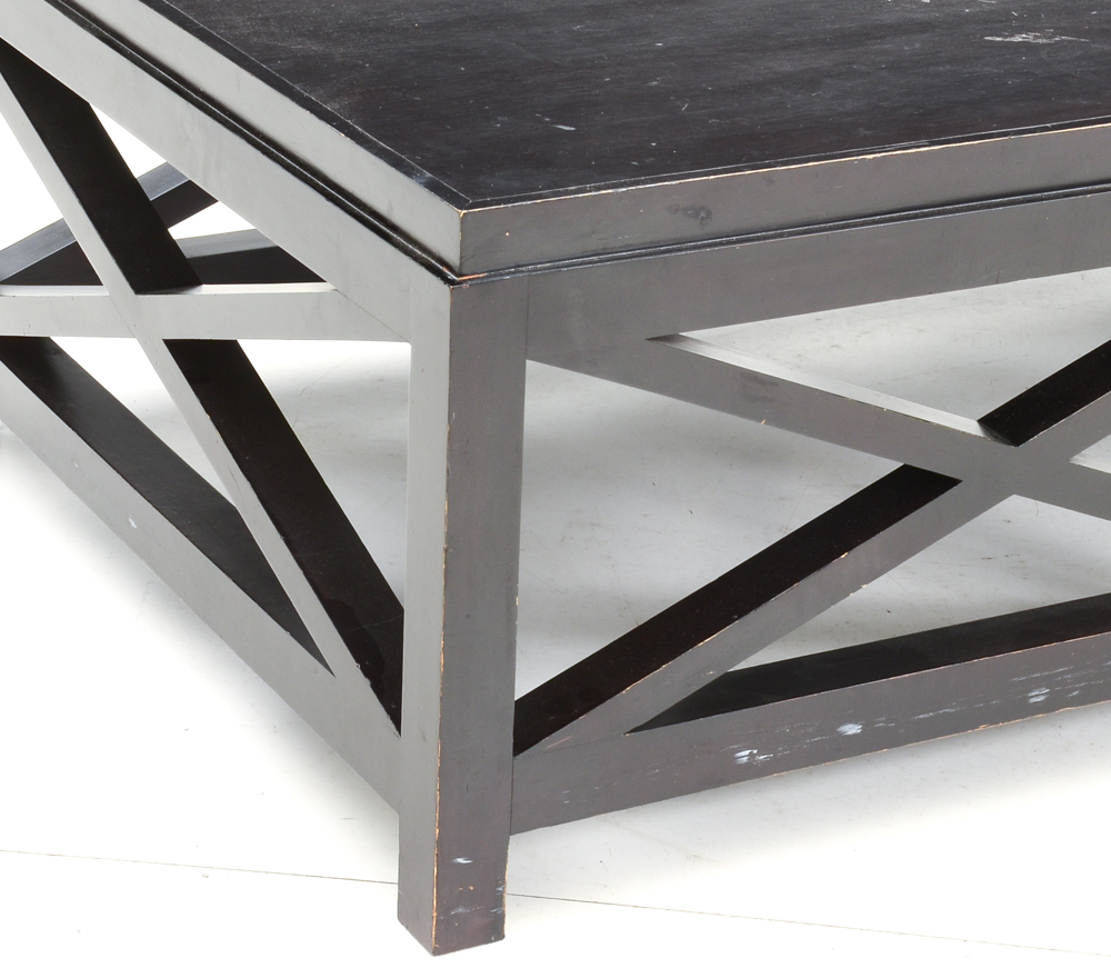 Black Painted Wood Coffee Table