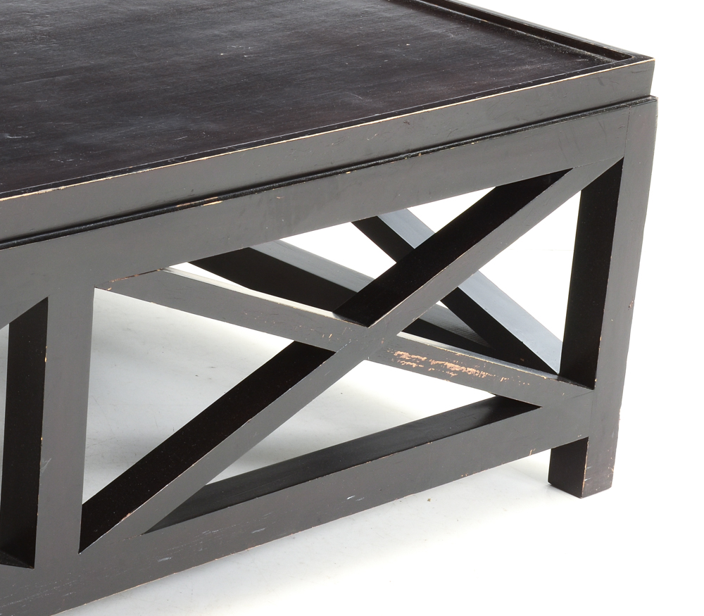 Black Painted Wood Coffee Table