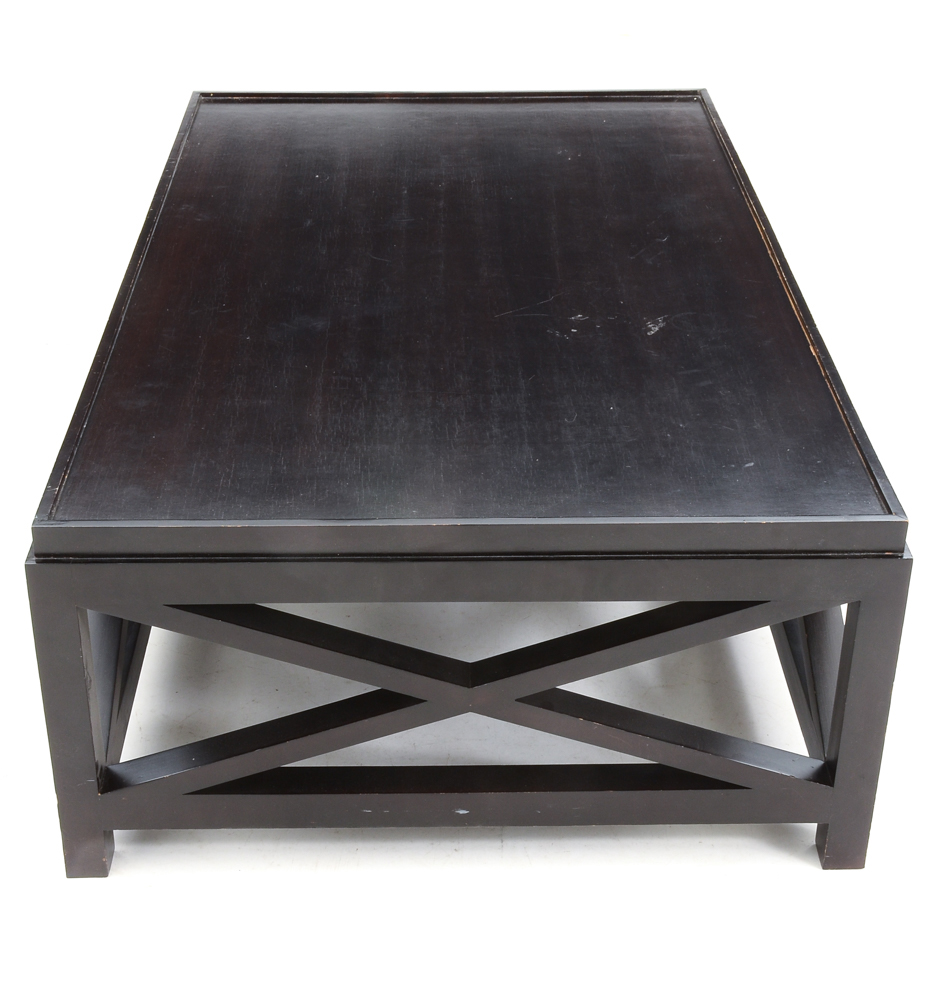 Black Painted Wood Coffee Table