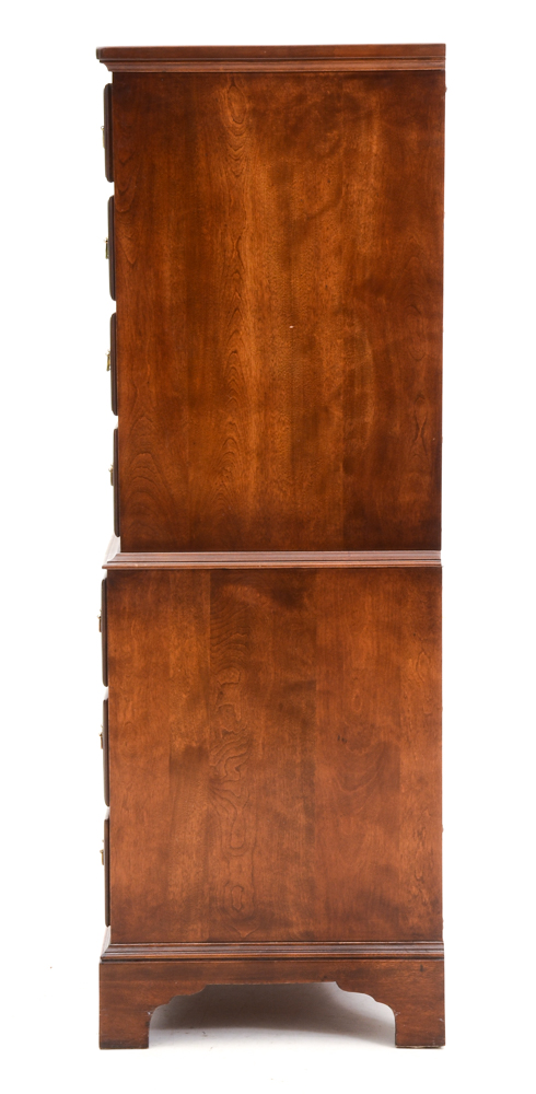 Chippendale Style Mahogany Chest on Chest by Whitney Furniture