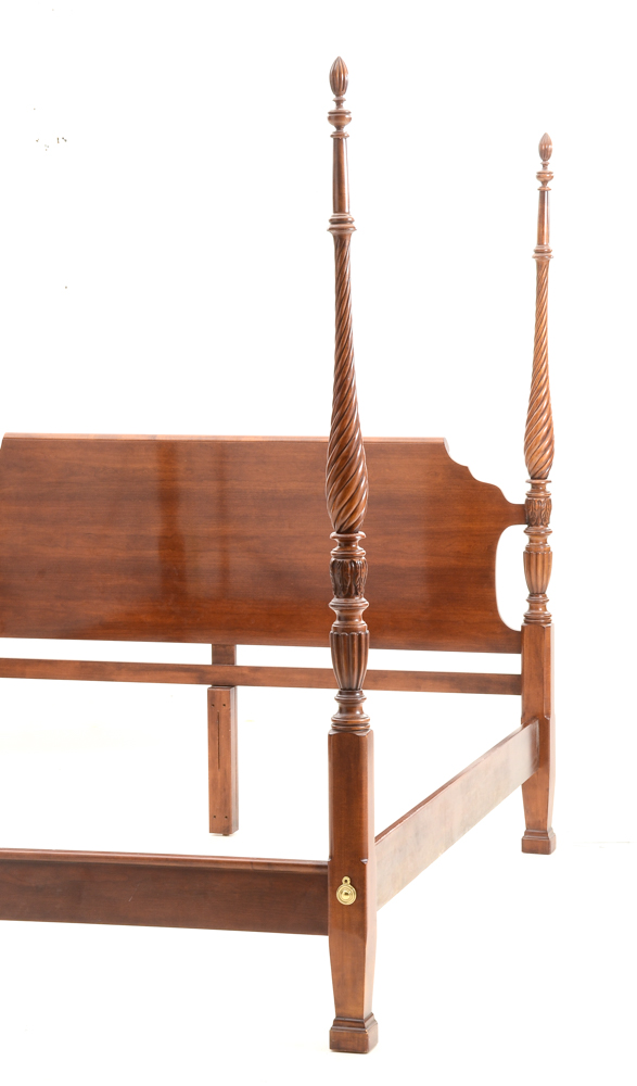 King Size Maple Rope Turned Poster Bed