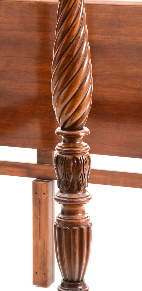 King Size Maple Rope Turned Poster Bed