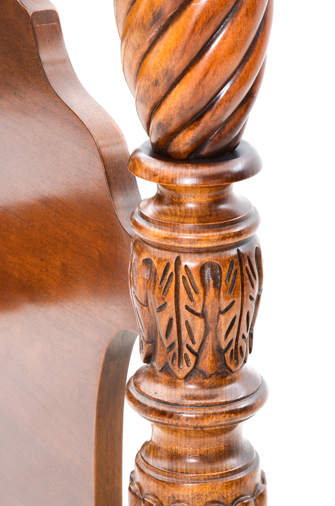 King Size Maple Rope Turned Poster Bed