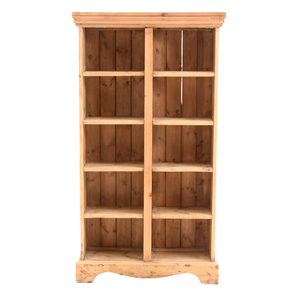 Rustic Pine Wood Bookshelf