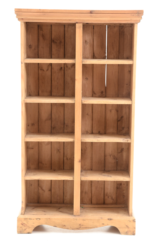 Rustic Pine Wood Bookshelf