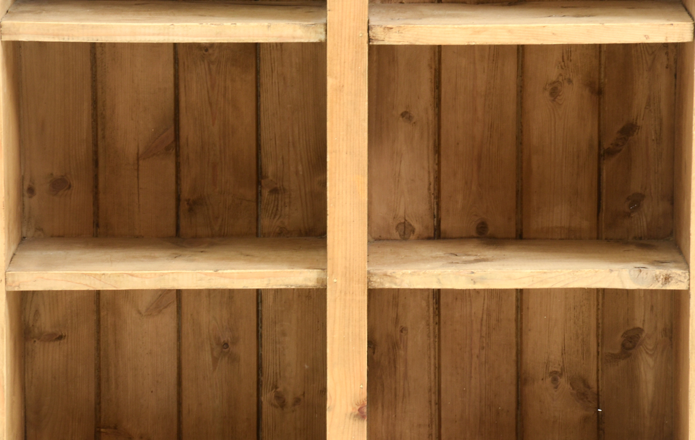 Rustic Pine Wood Bookshelf