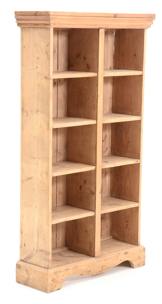 Rustic Pine Wood Bookshelf