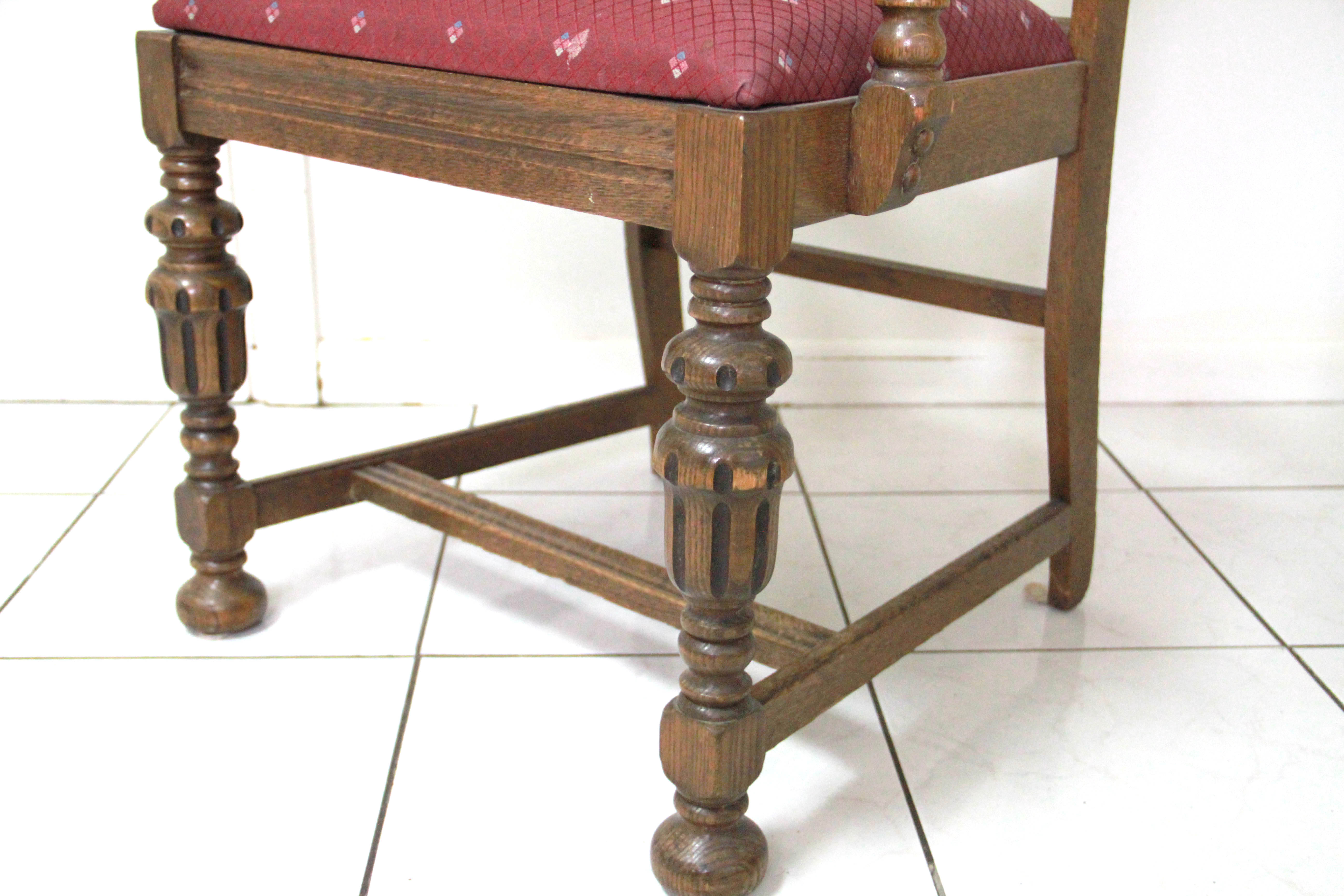 Antique Jacobean Revival Oak Dining Chairs