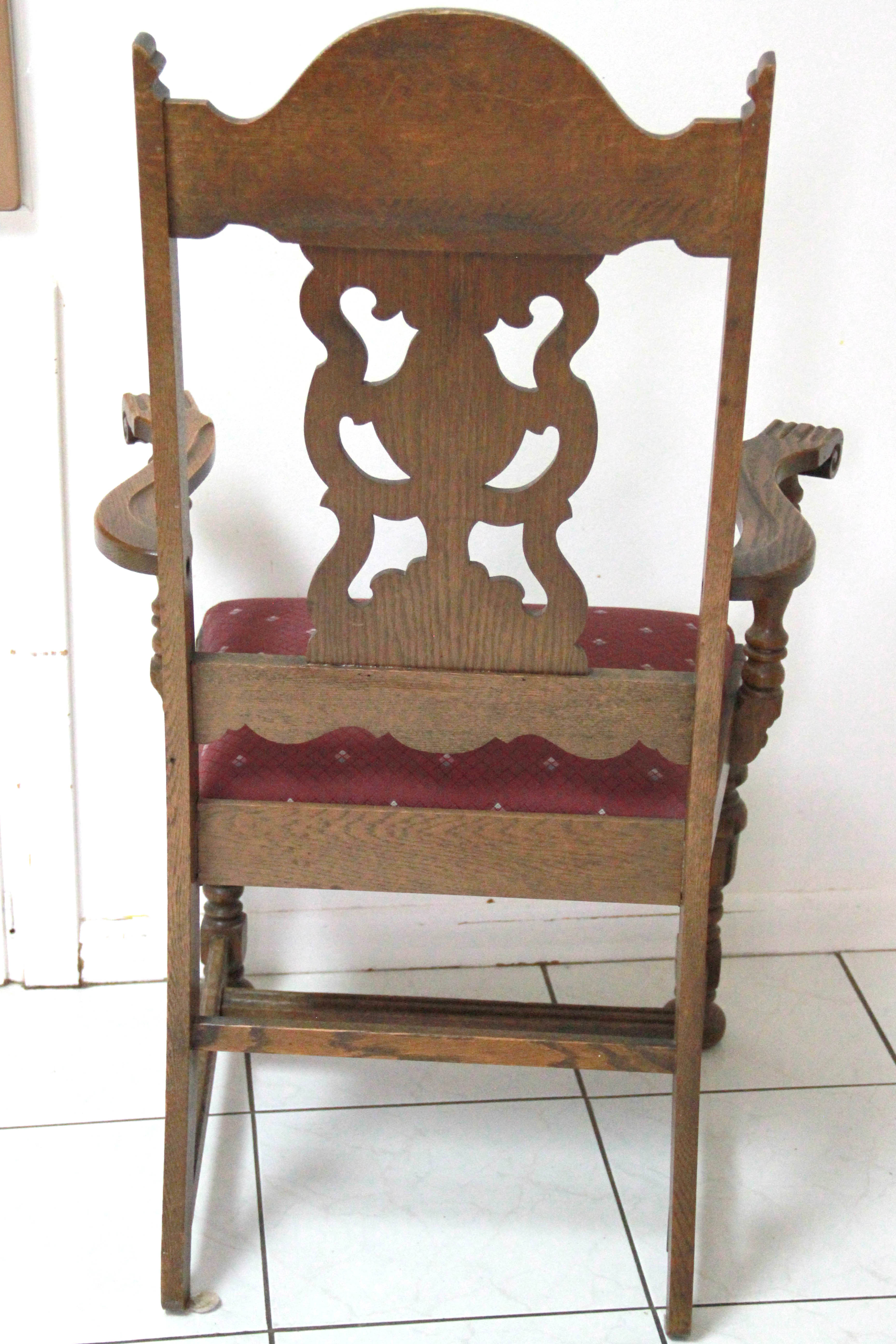 Antique Jacobean Revival Oak Dining Chairs