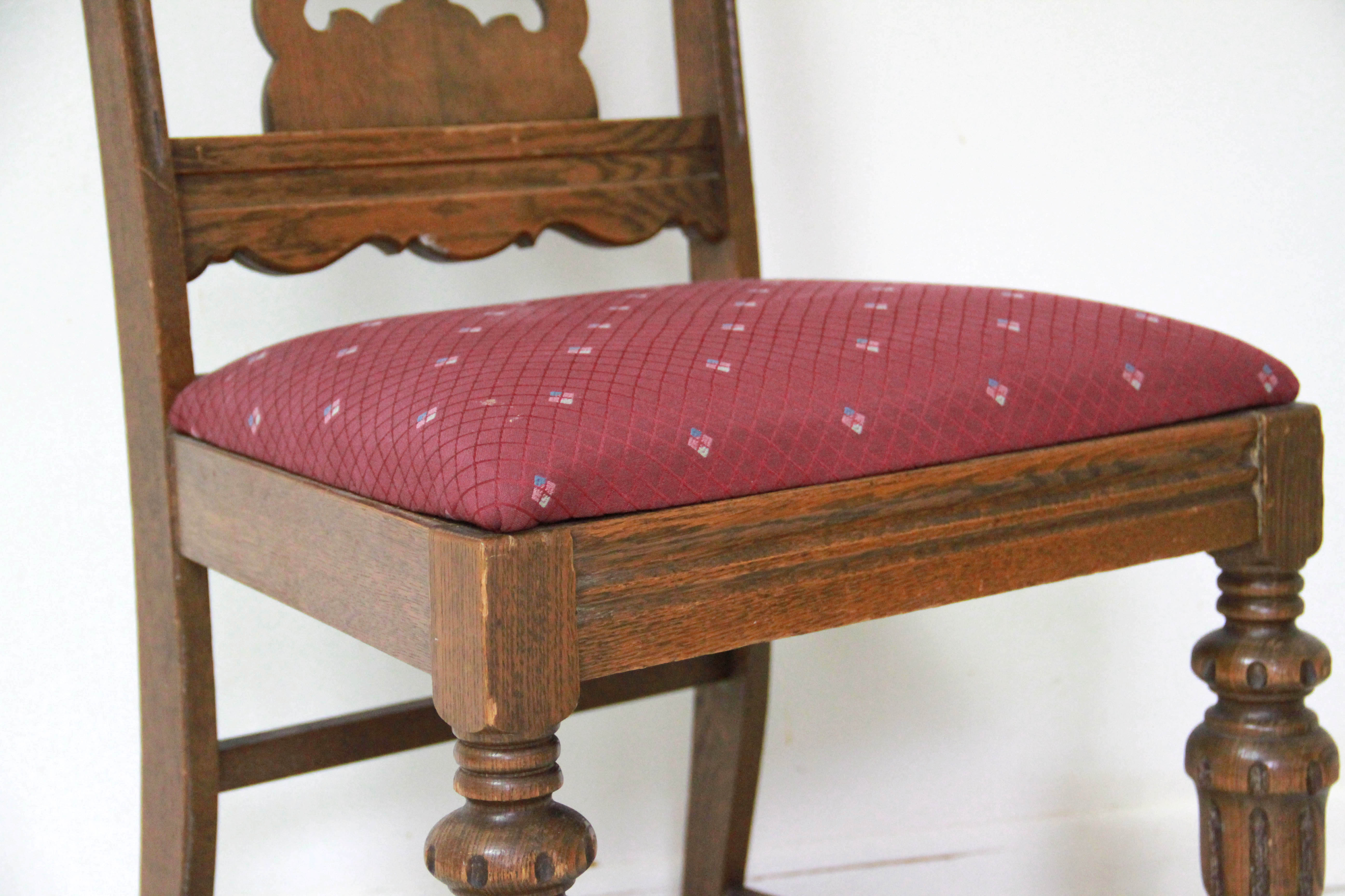 Antique Jacobean Revival Oak Dining Chairs