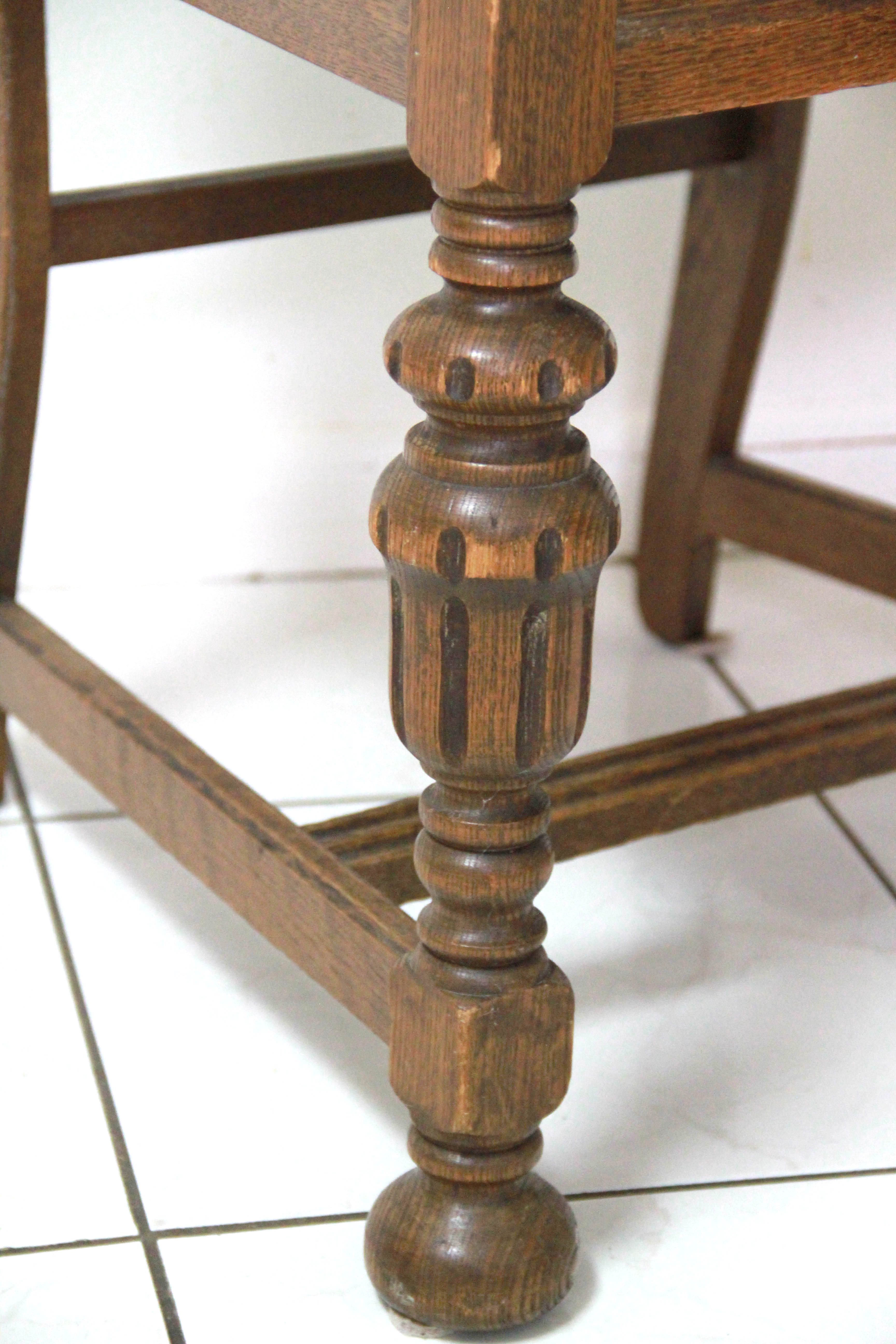 Antique Jacobean Revival Oak Dining Chairs