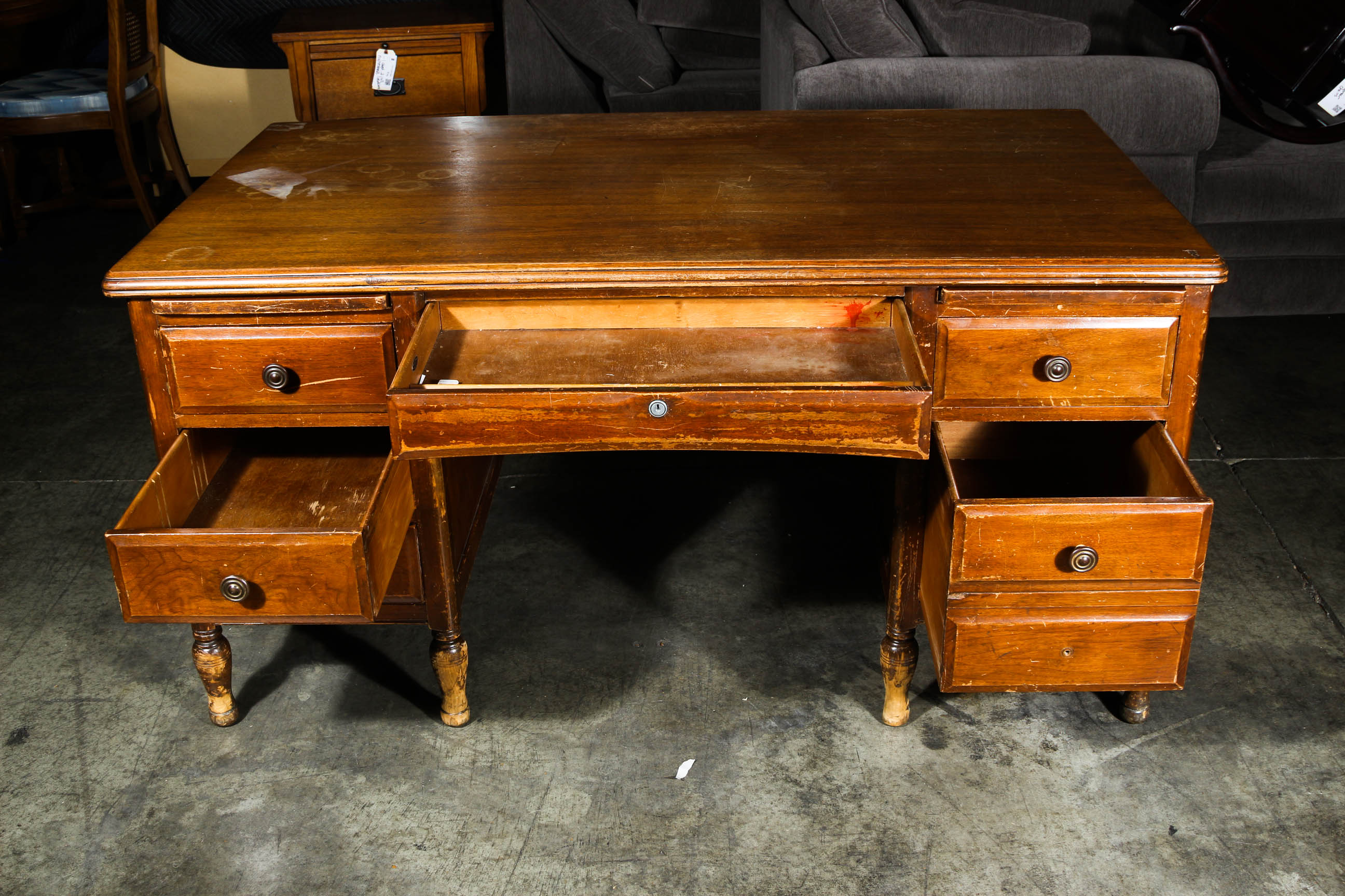 Vintage Double Pedestal Desk