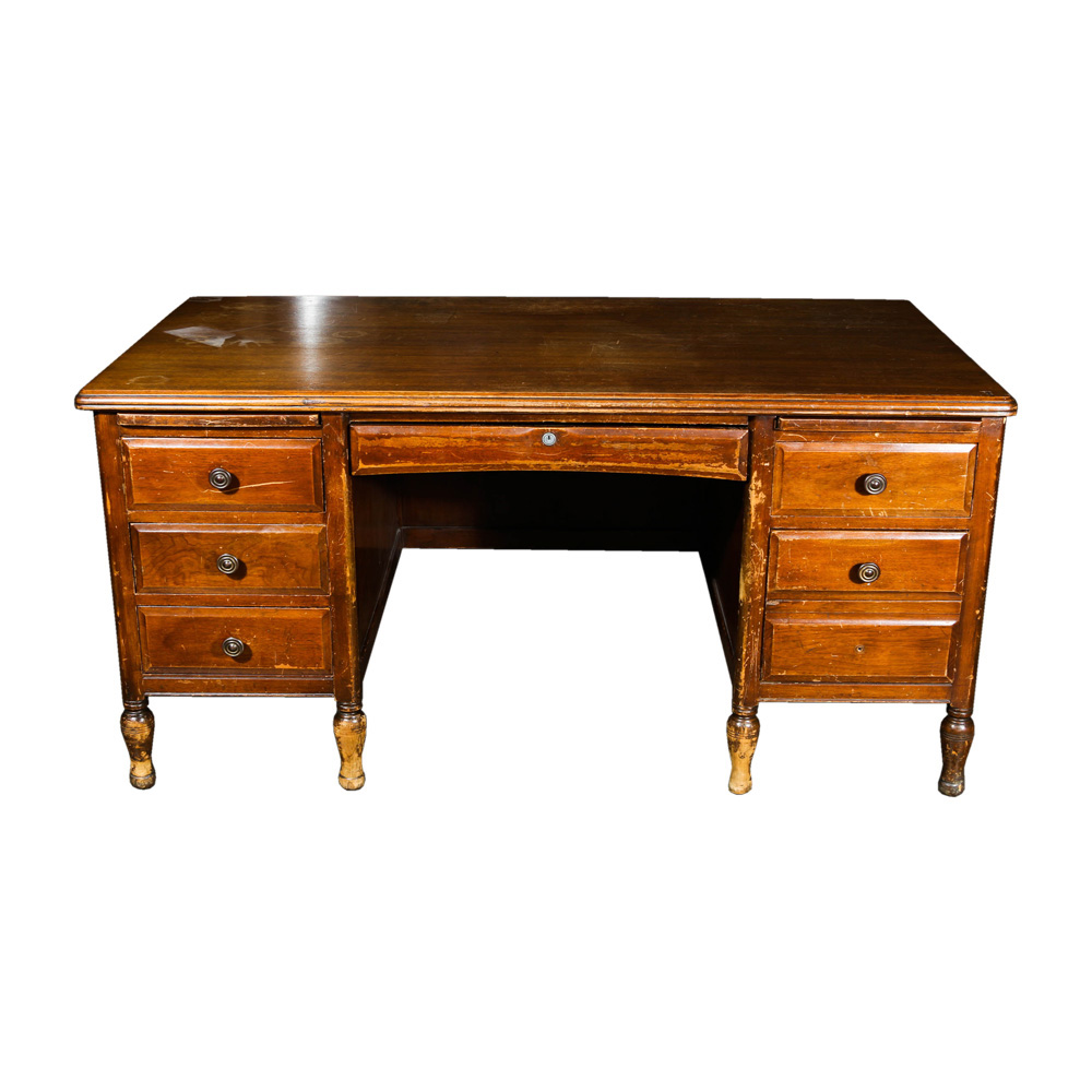 Vintage Double Pedestal Desk