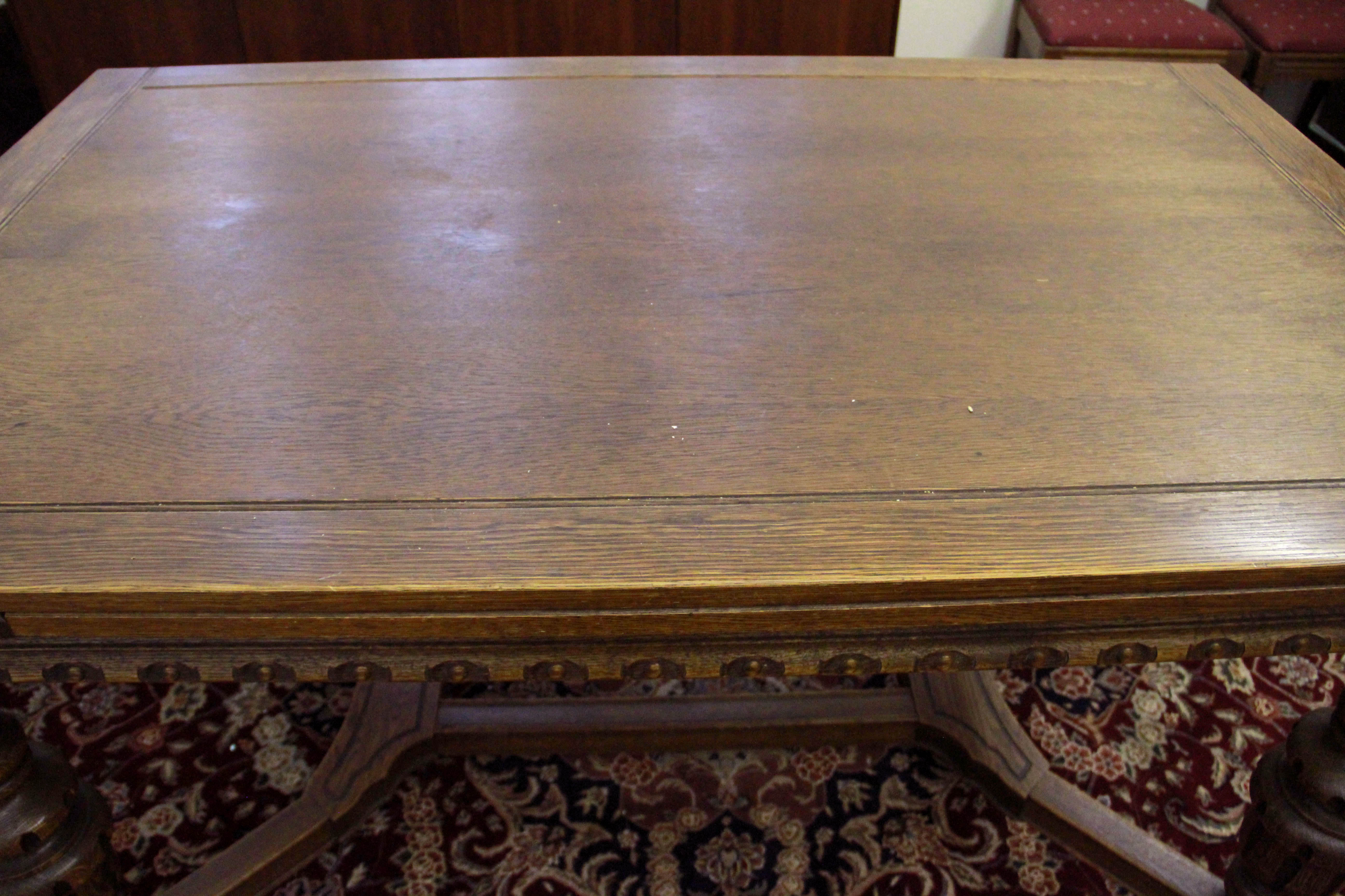 Antique Jacobean Revival Oak Dining Table