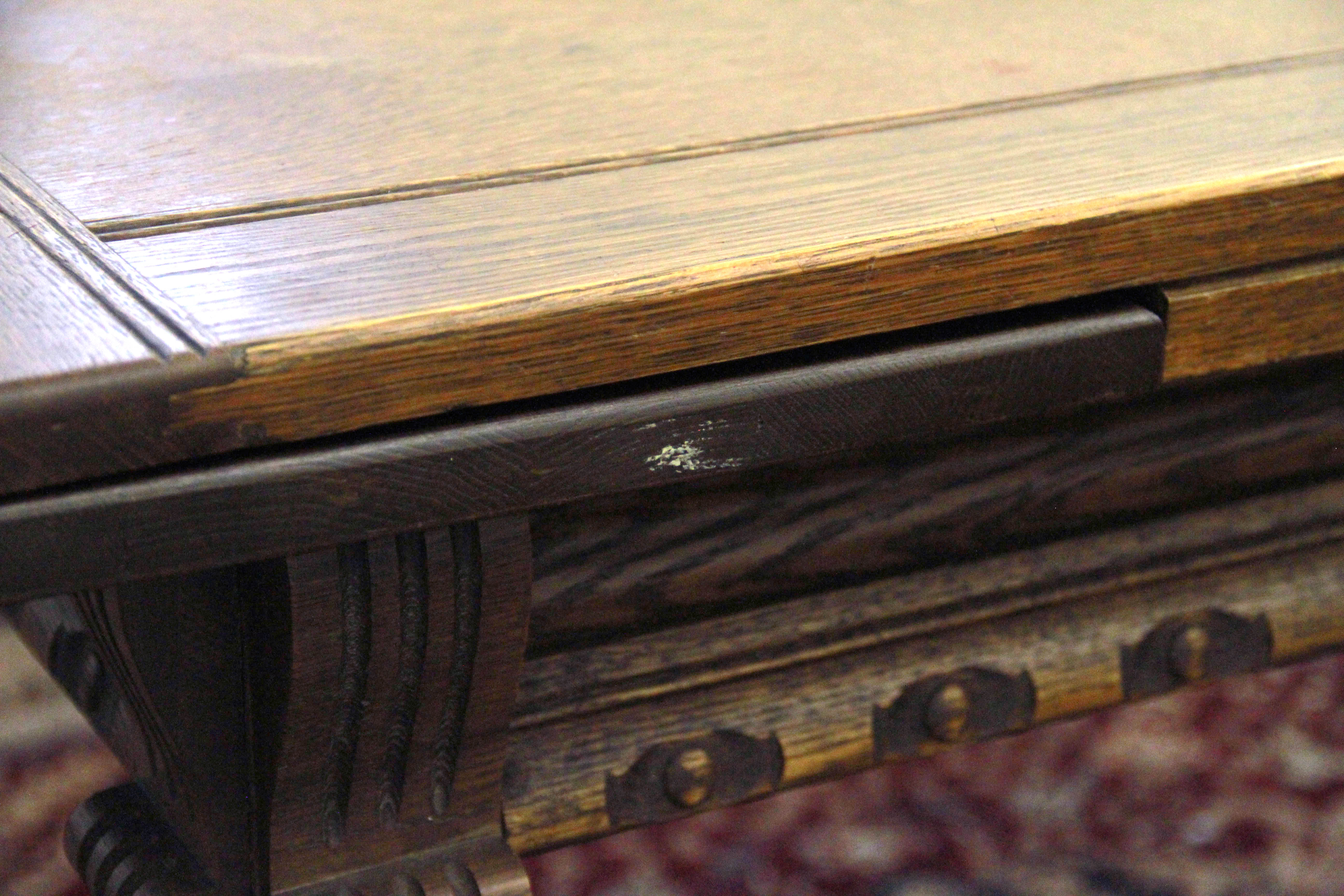Antique Jacobean Revival Oak Dining Table