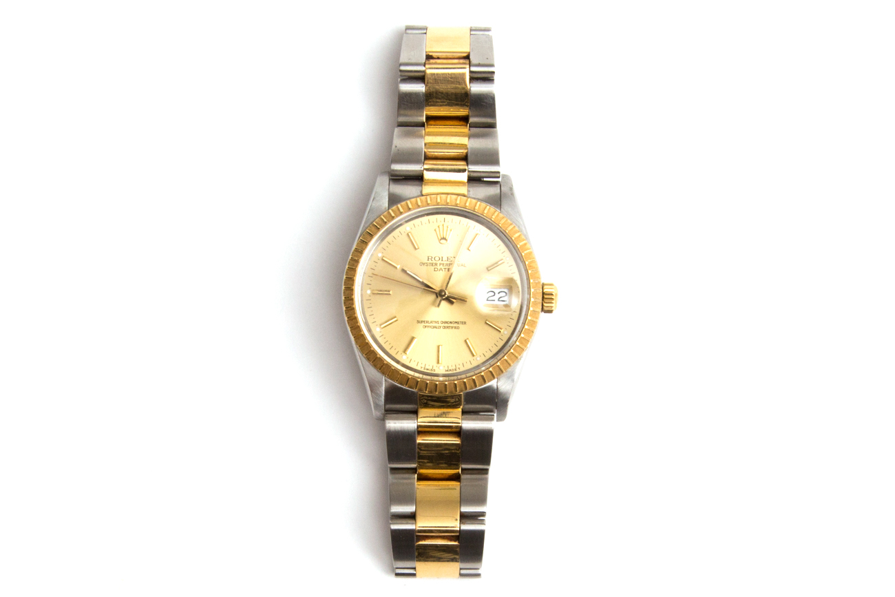 Rolex Oyster Perpetual Date 18K Yellow Gold And Stainless Steel Watch