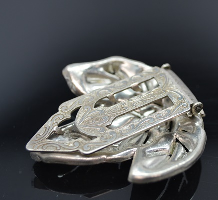 Vintage Rhinestone Clip Brooch, Stick Pin, and Screw Back Earrings