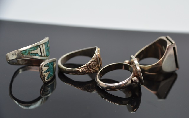 Four Sterling Silver Rings