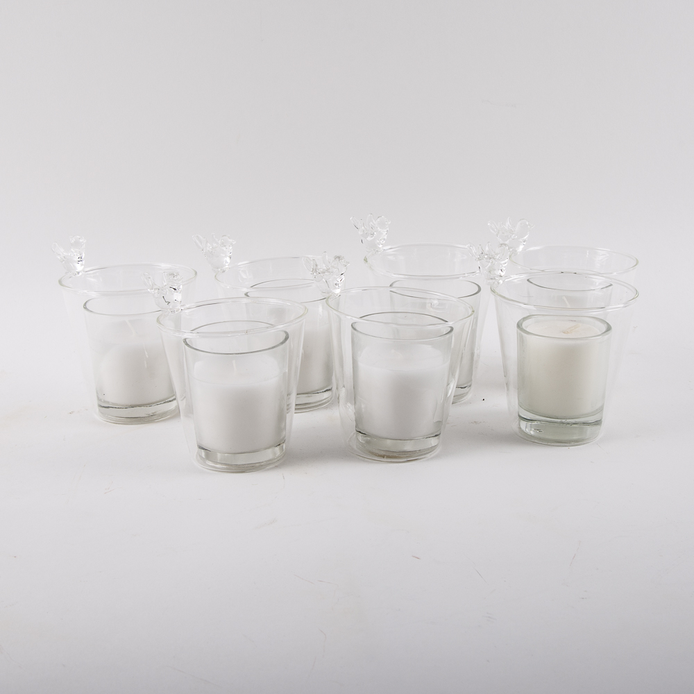 Hand Blown Bird Accent Votive Candle Holders