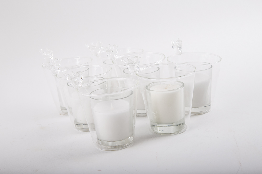 Hand Blown Bird Accent Votive Candle Holders