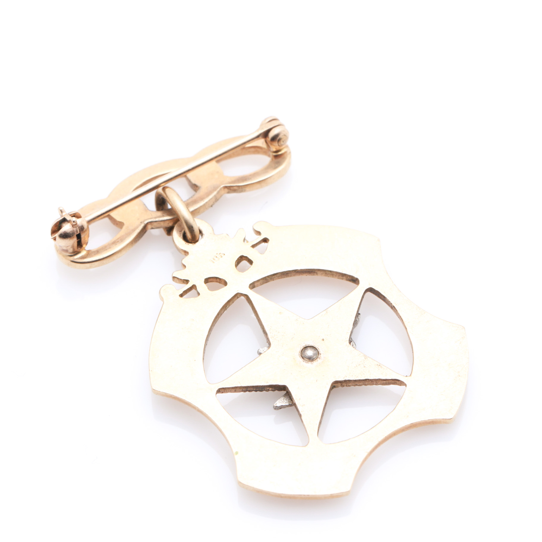 Vintage 10K Yellow Gold Seed Pearl Ring and Pin