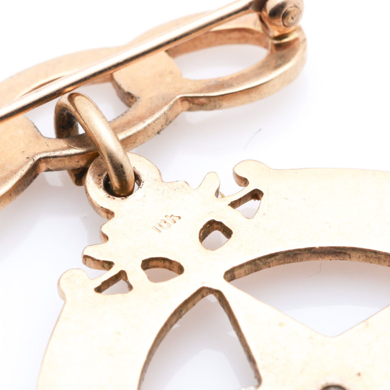 Vintage 10K Yellow Gold Seed Pearl Ring and Pin